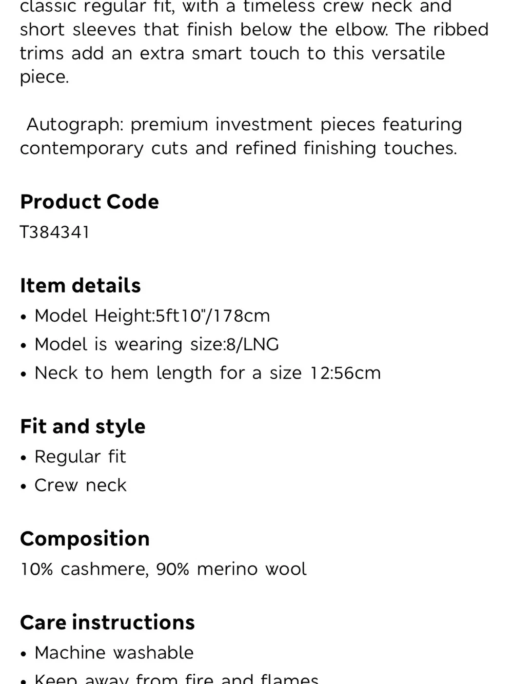 Marks & Spencer: Autograph Collection Short-Sleeve Crewneck Sweater - Picture 7 of 7
